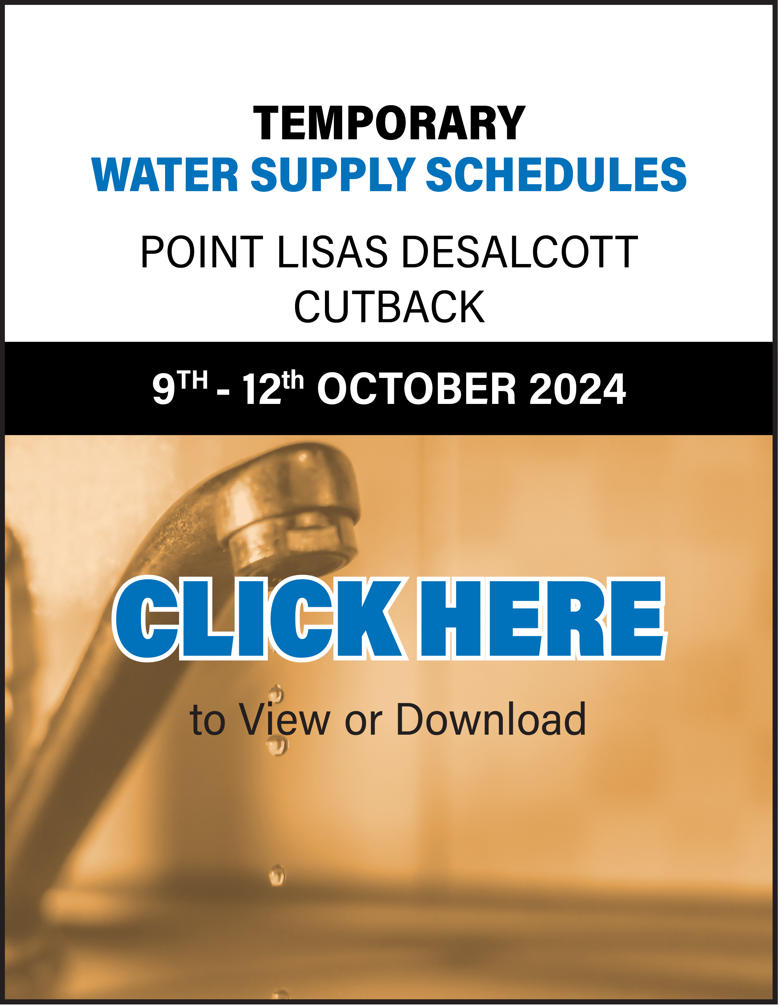 Temporary Water Supply Schedules - DESALCOTT CUTBACK